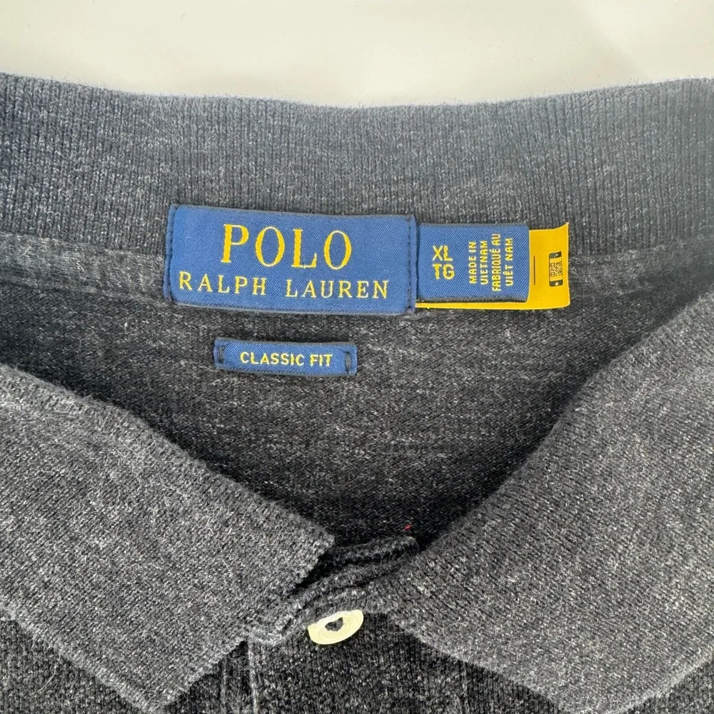 Polo Ralph Lauren Mens XL Classic Fit Short Sleeve Polo Shirt Charcoal Cotton